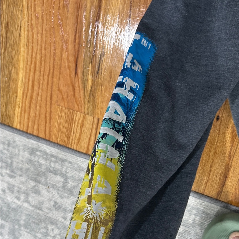 Hawaii Lahaina Charcoal Hoodie with Blue and Yellow Graphic - Picture 4 of 6